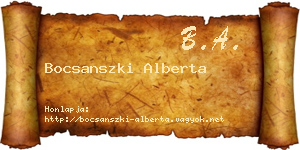 Bocsanszki Alberta névjegykártya